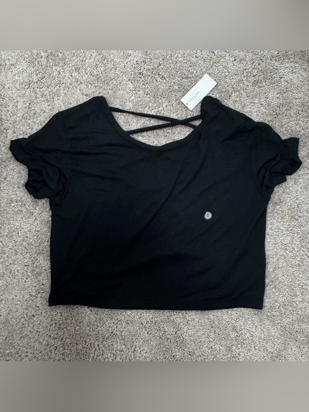 American Eagle Outfitters Black Crisscross-Back Crop Top